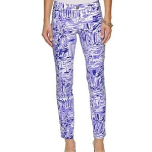 Lilly Pulitzer Rock the Dock Kelly Ankle Pants Blue and White Size 4